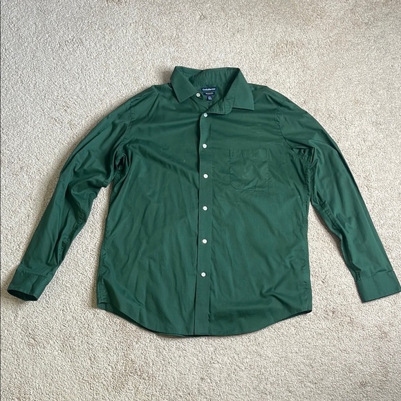 Croft & Barrow Green Casual Button Down Shirt - Picture 1 of 5
